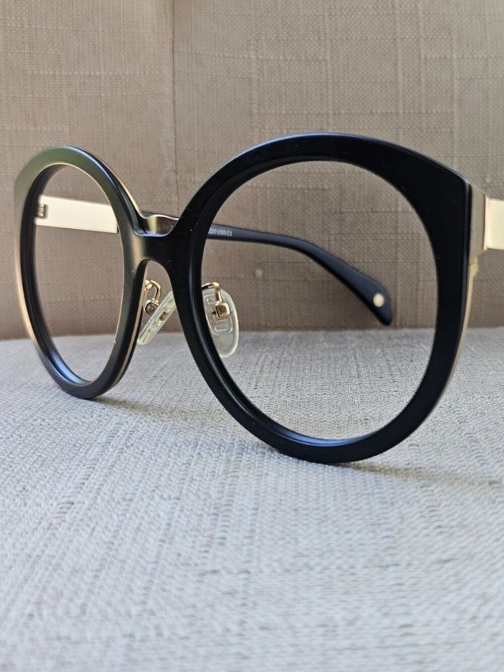 EyeBuyDirect Eyeglasses Frame Black/Gold Tone Eyewear Round Sunshine Glasses